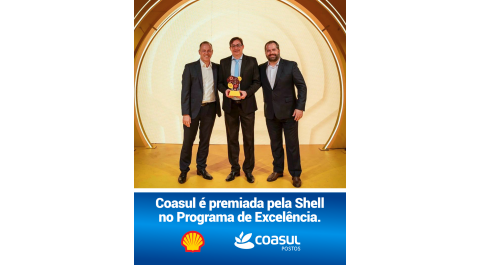 Coasul &eacute; premiada pela Shell no Programa de Excel&ecirc;ncia