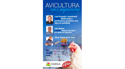 Coasul realiza encontro para os avicultores integrados.